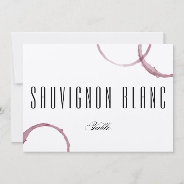 Vinfläckar Winery Vineyard Bordskort Nummer (Framsida)