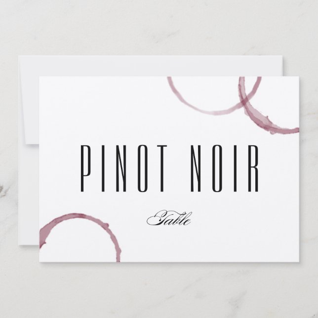 Vinfläckar Winery vingård bordskort nummer (Framsida)