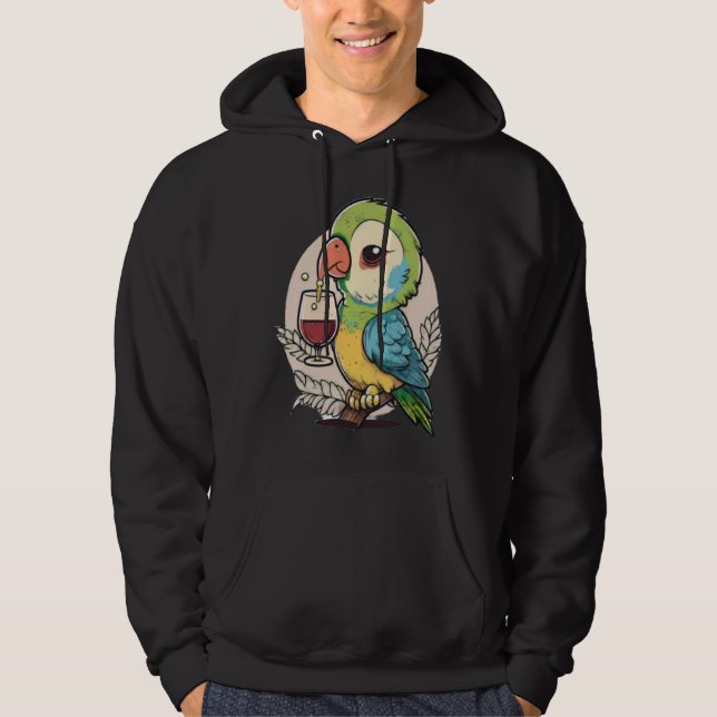 Vinflaggspapegoja som dricker glas med rött vin hoodie (Framsida)