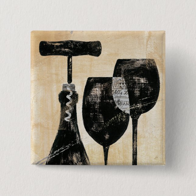 Vinflaska med två exponeringsglas knapp (Framsida)