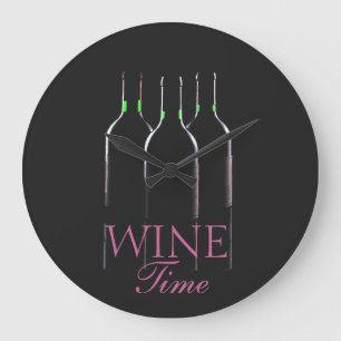 VinFlaska-Vin Time Stor Klocka
