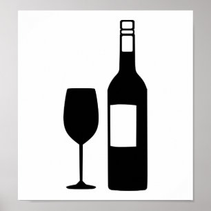Vinflaskaexponeringsglas Poster