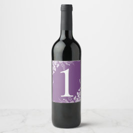 Vinflasketikett Bordnummer | Vindruveodling (Lila) Vinflaska Etikett