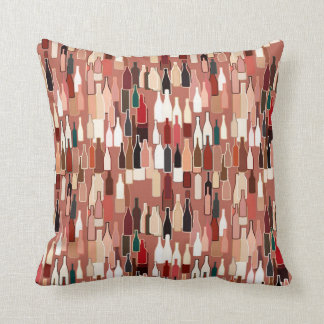 Vinflaskor, jord färgar, terraen - cottabakgrund kudde