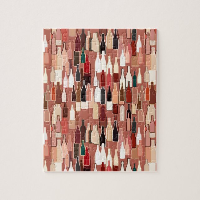 Vinflaskor, jord färgar, terraen - cottabakgrund pussel (Vertikal)