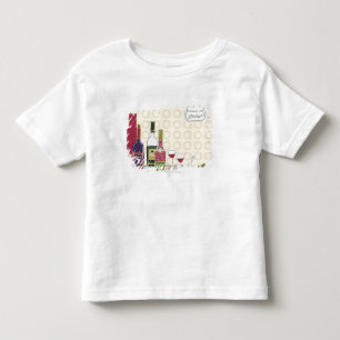 Vinflaskor med wineglasses på bord t shirt