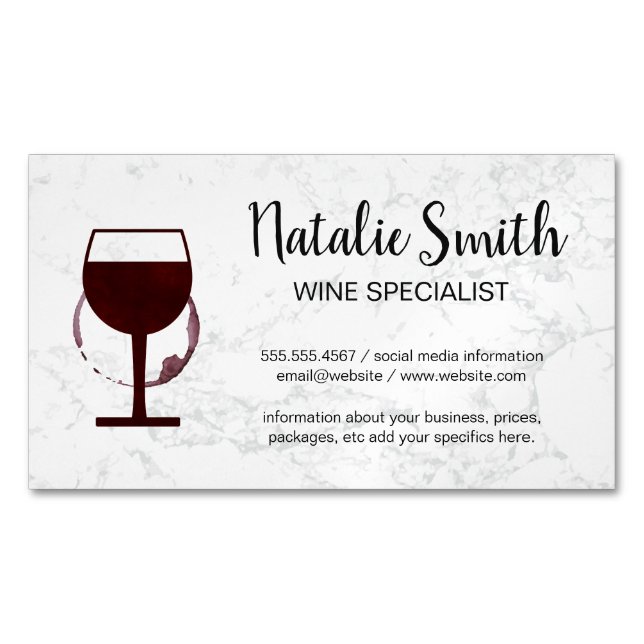 Vinfleck | Vinmarmorgvin Magnetiska Visitkort (Framsida)