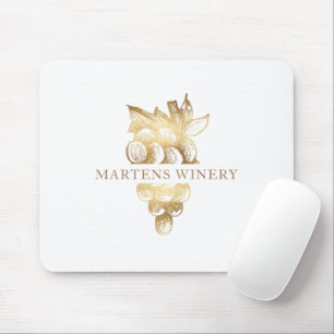 Vinframställning vin, guld-druvor, monogram musmatta