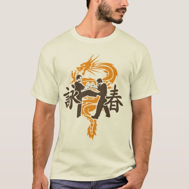Ving Tsun Fight Scene Dragon Tee Shirt (Framsida)