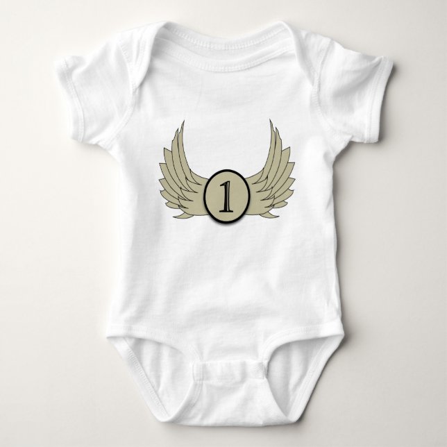Vingar (1 år) - Baby Jersey Bodykostym  Tee (Framsida)