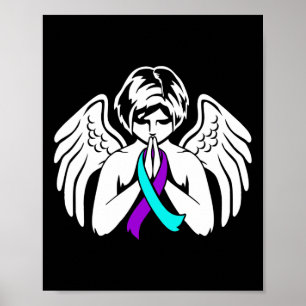 Vingar Angel Ribbon Lycklig Support Graphic Poster