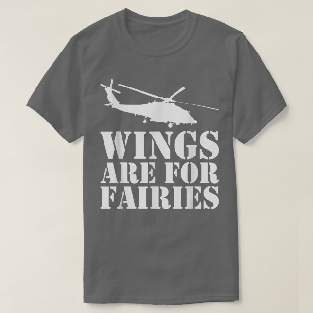 Vingar är för Älvor Avitation Aviator Helicopte T Shirt (Design framsida)