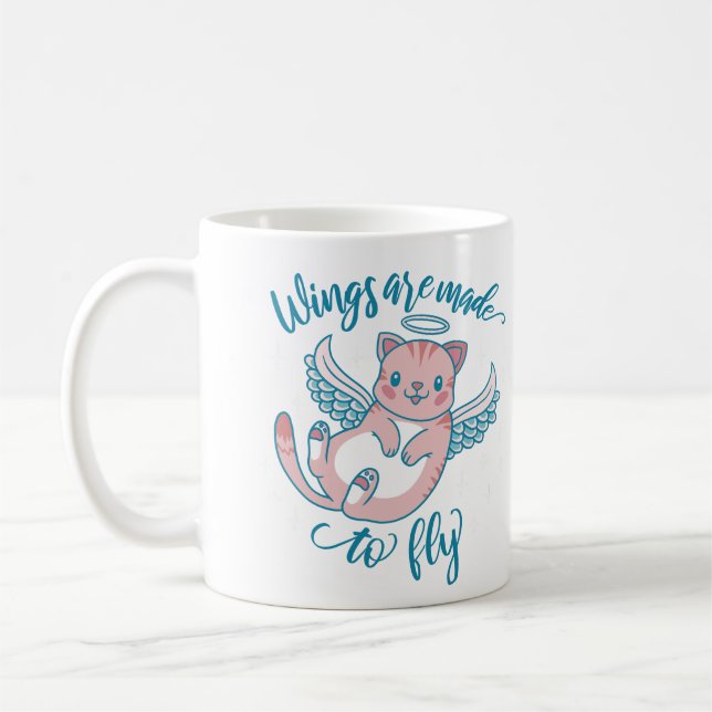 Vingar är gjorda för att flyga Inspirerande Citat Kaffemugg (Vänster)