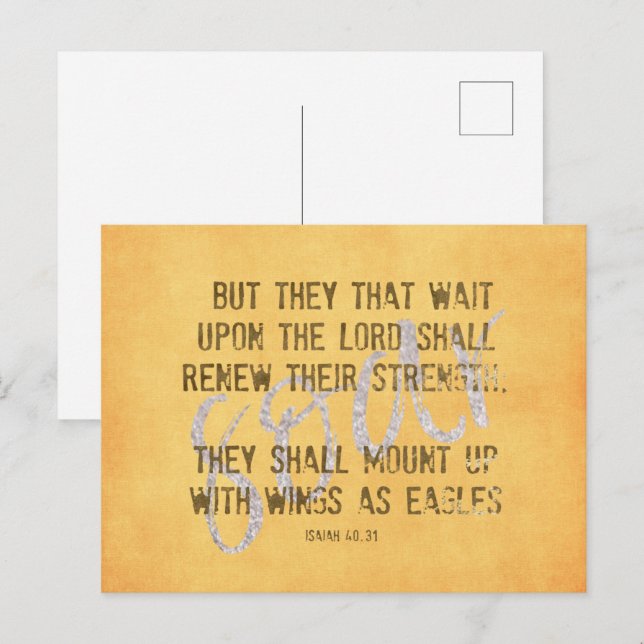 Vingar as Eagles KJV Scripture Vykort (Fram/baksida)
