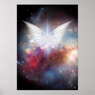 Vingar av ängel i levande rymden poster