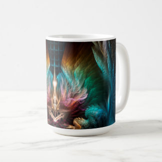 Vingar av artillisk Abstrakt Fractal Vinge Art Kaffemugg