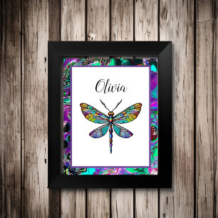 Vingar av färgat fastnat glas poster