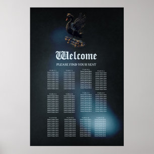 Vingar av frihet det svarta svan på skateboard. poster