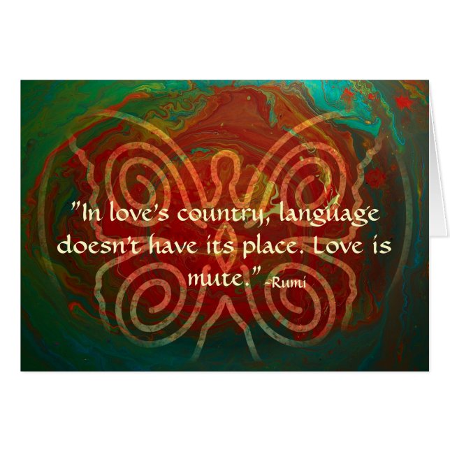 Vingar av Kärlek-Rumi och poetisk konst Hälsningskort (Framsidan Horizontal)