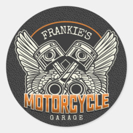 Vingar-Biker för motorcykelsäkring med eget namn Runt Klistermärke
