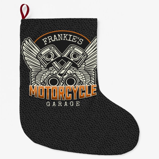 Vingar-Biker för motorcykelsäkring med eget namn Stor Julstrumpa (Framsidan)