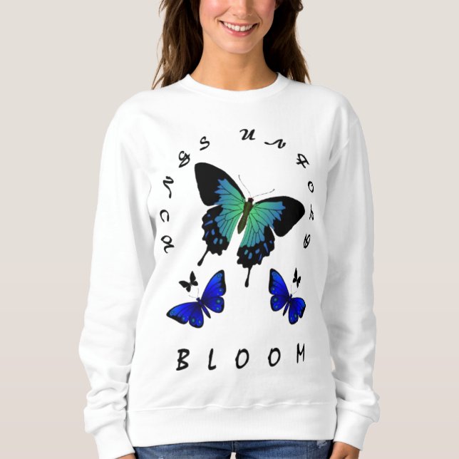 Vingar: Bredbar design för fjärilsinspirerade kvin T Shirt (Framsida)