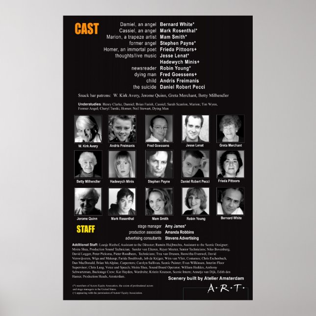 VINGAR CAST-SIDA POSTER (Framsidan)