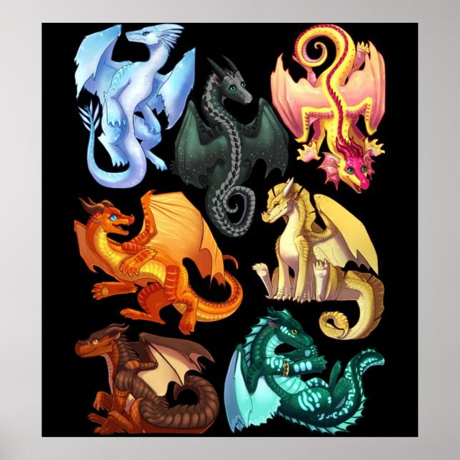 Vingar fire Jade Winglet Dragonets Moonwatcher Win Poster (Framsidan)