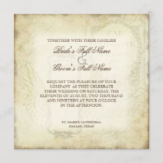 Vingar för vintagetulpanängel virvlar runt Tea Inbjudningar