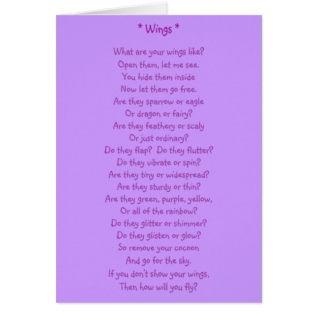 Vingar Hälsningskort (Framsidan)