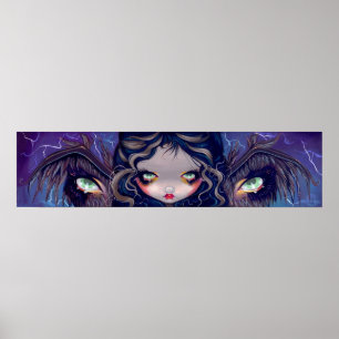 Vingar har stort öga Ögon-utskrift av lågbrow-bild Poster