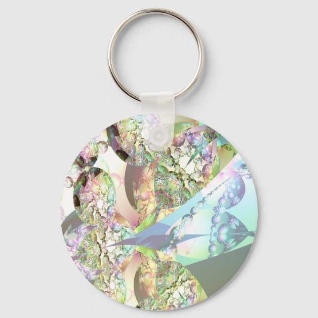 Vingar i Änglar - Celestite & Amethyst Crystals Nyckelring (Framsida)