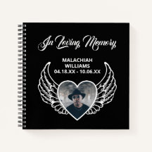 Vingar i Loving Memory Funeral Condolence Bok