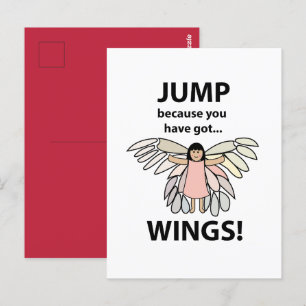 Vingar-jump för att du har Har Vingar Vykort