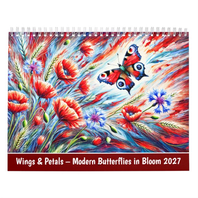 Vingar & Kronblad – Moderna Fjärilar i Blomning Kalender (Omslag)