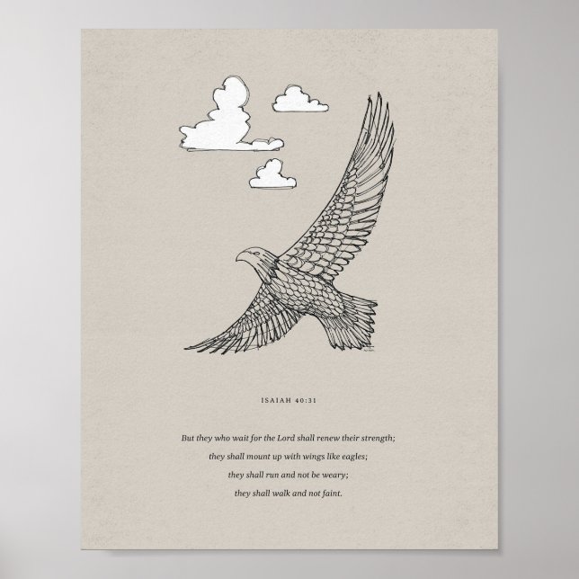 Vingar like Eagles - Isaiah 40:31 Poster (Framsidan)