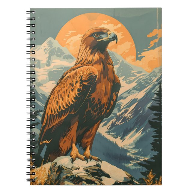 Vingar Majestät: Vintage Golden Eagle Anteckningsbok (Framsidan)