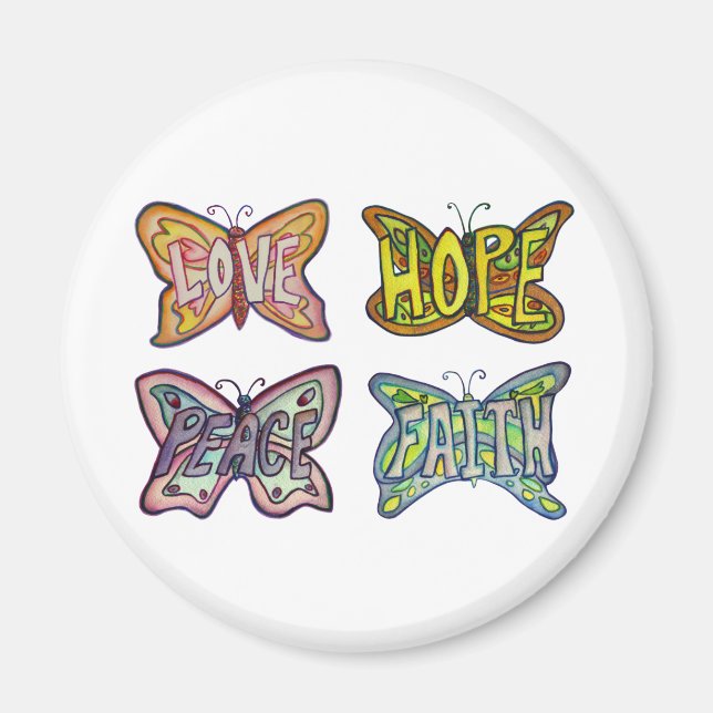 Vingar Ord Art inspiration från fjärilsmusnet Magnet (Framsidan)