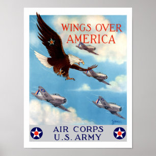 Vingar över Amerika -- Luftkår WW2 Poster
