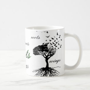 Vingar & rotar kaffekoppfåglar som flyger kaffemugg