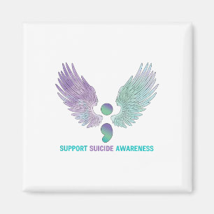 Vingar Semicolon stöder suicide Awareness Teal&am Magnet