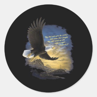 Vingar som Eagles Isaiah 4031 Christian Runt Klistermärke