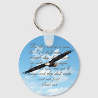 Vingar som Eagles, Isaiah 40:31 Christian Bible Nyckelring
