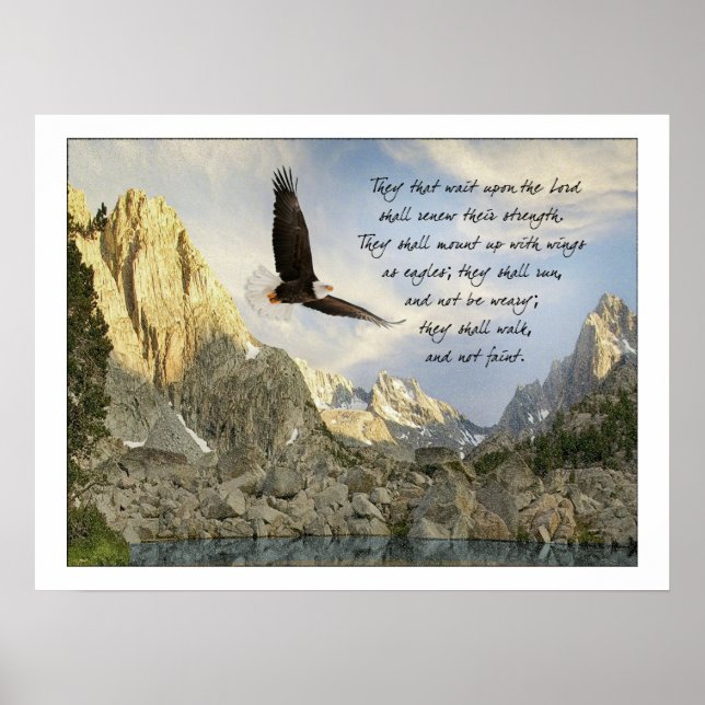 Vingar som Eagles Isaiah 40:31 Poster (Framsidan)