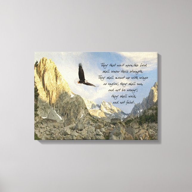 Vingar som Eagles Isaiah 4o Canvastryck (Framsida)