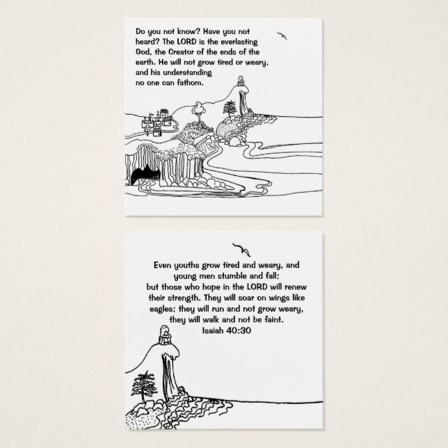 Vingar som örn Christian notecard Fyrkantigt Visitkort (Framsida & baksida)