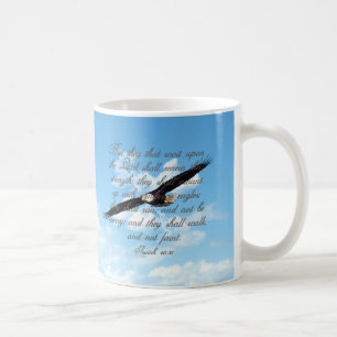 Vingar som örnar, bibel för Isaiah 40:31kristen Kaffemugg