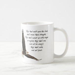 Vingar som örnar Isaiah 4o: 31 Kaffemugg