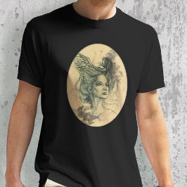 Vingar Surreal Fantasy porträtt T Shirt