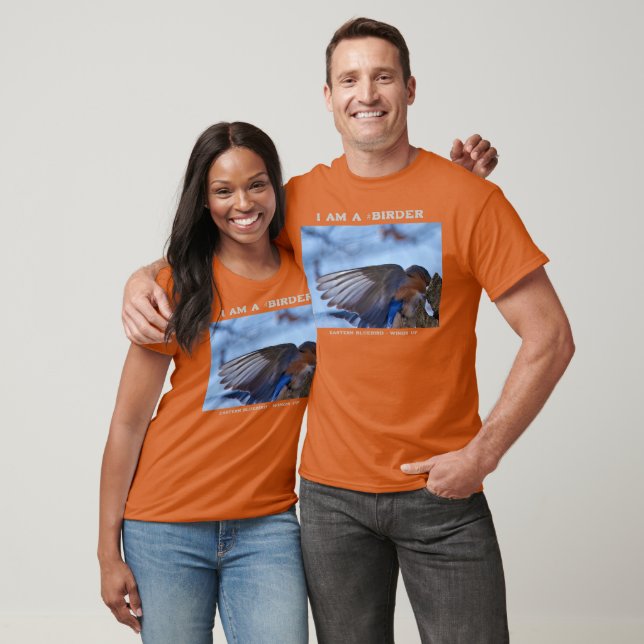 Vingar Up Östra Bluebird Birder T-Shirt (Unisex)
